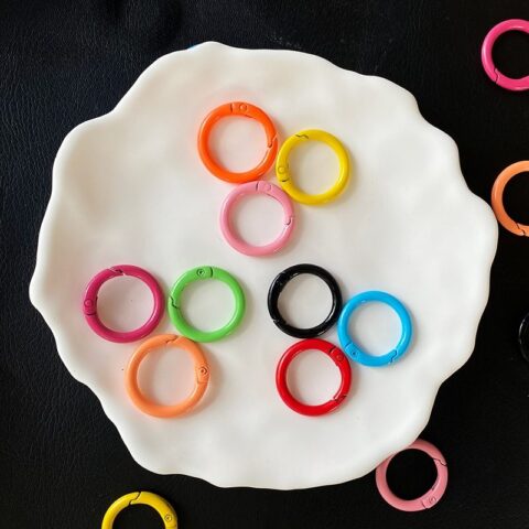15 PCS DIY Open Ring Keychain Accessories
