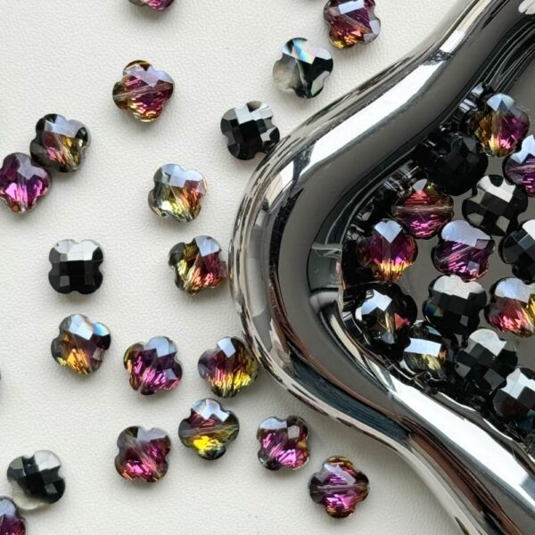 10mm Four-Leaf Clover Crystal Glass Beads for DIY Jewelry