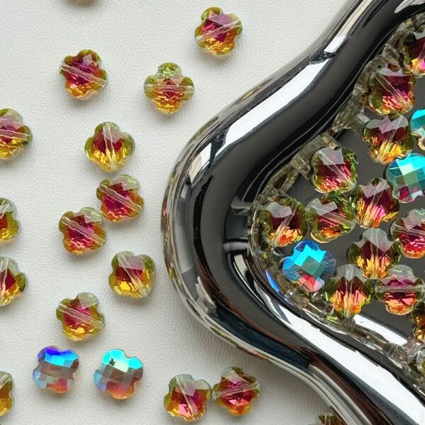 10mm Four-Leaf Clover Crystal Glass Beads for DIY Jewelry