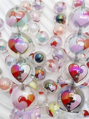 Clear Acrylic Heart Beads - DIY Multipurpose Jewelry