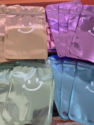 Smiley Face Self-sealing Transparent Pouch