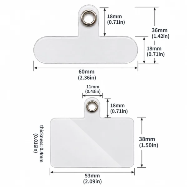 50 PCS PVC Phone Strap Tabs – 2 Styles for Phone Charms & Lanyards
