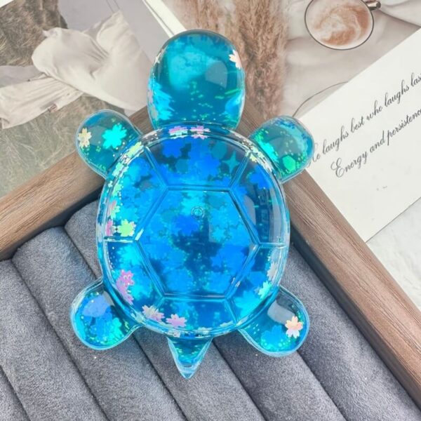 Large Flashing Liquid Sand Turtle Oil-Filled DIY Ornament