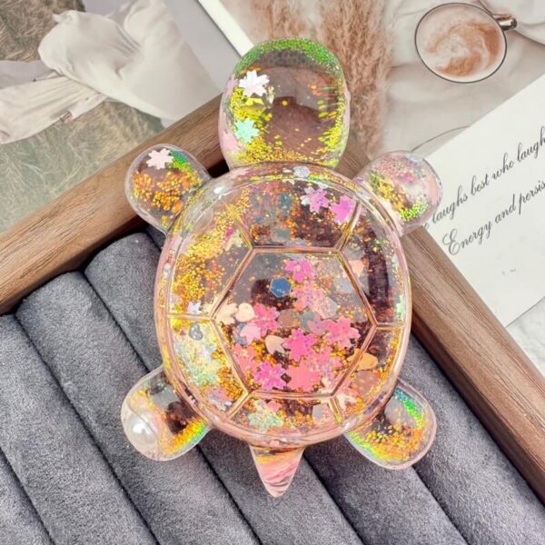 Large Flashing Liquid Sand Turtle Oil-Filled DIY Ornament