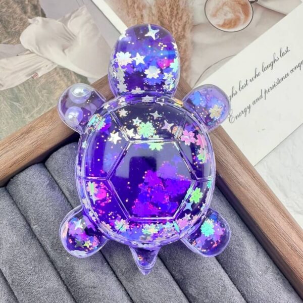 Large Flashing Liquid Sand Turtle Oil-Filled DIY Ornament