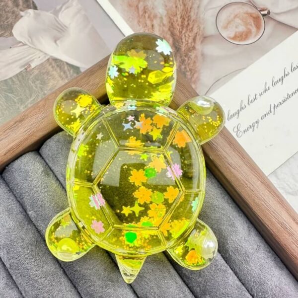 Large Flashing Liquid Sand Turtle Oil-Filled DIY Ornament