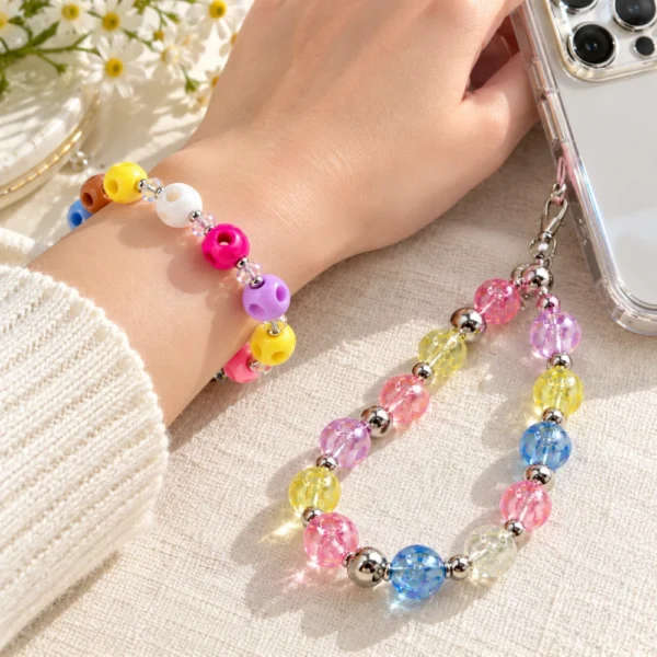 50 PCS 4-Way Cross-Hole Acrylic Beads for DIY Jewelry Making