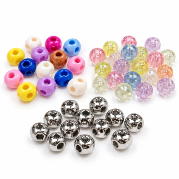 50 PCS 4-Way Cross-Hole Acrylic Beads for DIY Jewelry Making