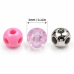 50 PCS 4-Way Cross-Hole Acrylic Beads for DIY Jewelry Making