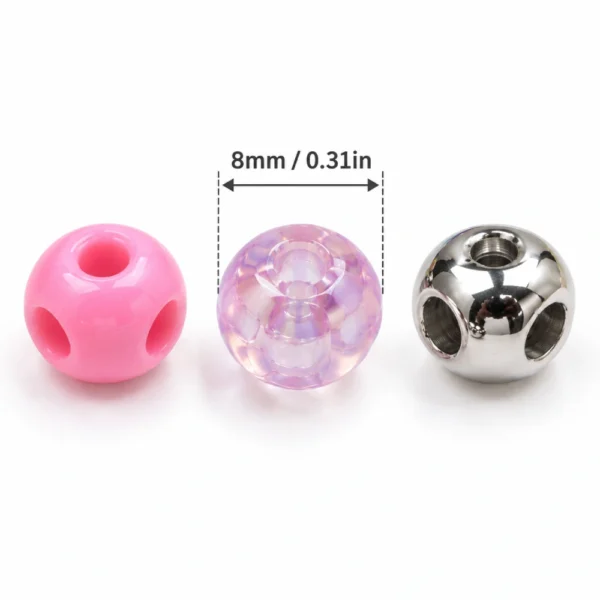 50 PCS 4-Way Cross-Hole Acrylic Beads for DIY Jewelry Making