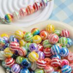 15mm Candy Beads – Striped Acrylic DIY Phone Charms & Keys