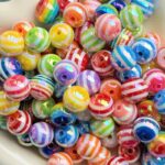 15mm Candy Beads – Striped Acrylic DIY Phone Charms & Keys