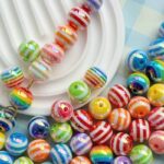 15mm Candy Beads – Striped Acrylic DIY Phone Charms & Keys