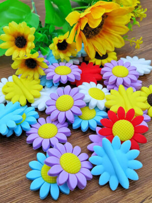Multicolor Sunflower Silicone Beads – DIY Jewelry Supplies