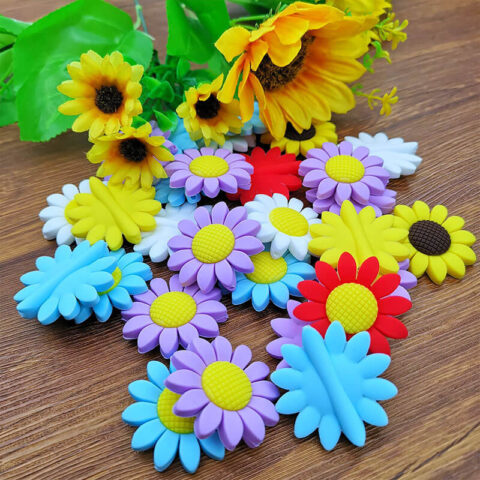 Multicolor Sunflower Silicone Beads – DIY Jewelry Supplies