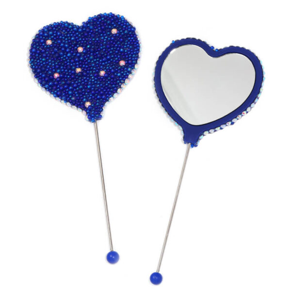 DIY Beaded Mirror – Pearl Heart Handle | Portable Makeup Mirror