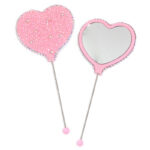 DIY Beaded Mirror – Pearl Heart Handle | Portable Makeup Mirror