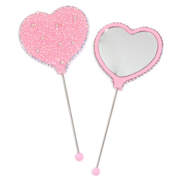 DIY Beaded Mirror – Pearl Heart Handle | Portable Makeup Mirror