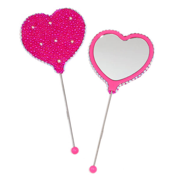 DIY Beaded Mirror – Pearl Heart Handle | Portable Makeup Mirror