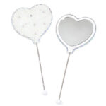 DIY Beaded Mirror – Pearl Heart Handle | Portable Makeup Mirror