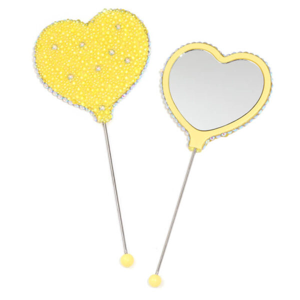DIY Beaded Mirror – Pearl Heart Handle | Portable Makeup Mirror