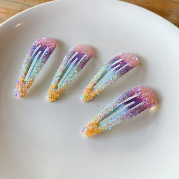 Sparkly Waterdrop Hair Clips – Colorful BB Barrettes