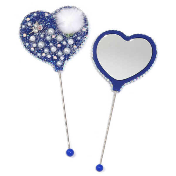 DIY Beaded Mirror – Pearl Heart Handle | Portable Makeup Mirror