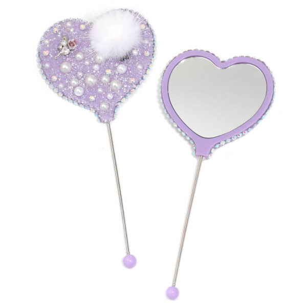 DIY Beaded Mirror – Pearl Heart Handle | Portable Makeup Mirror