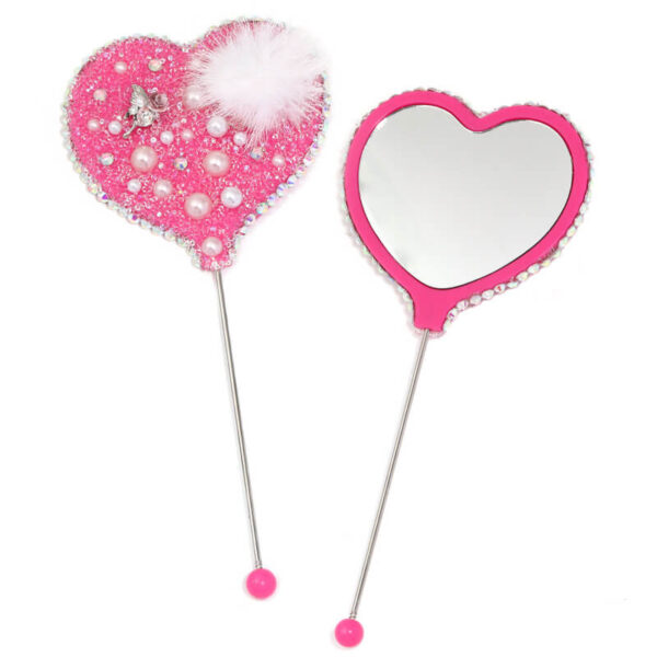 DIY Beaded Mirror – Pearl Heart Handle | Portable Makeup Mirror