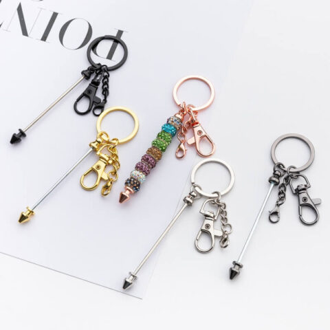 DIY Beaded Keychain – Handmade Metal Key Ring Gift