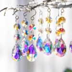 38mm AB Crystal Teardrop – Hanging Pendant with Octagon Beads