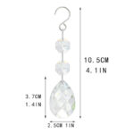 38mm AB Crystal Teardrop – Hanging Pendant with Octagon Beads