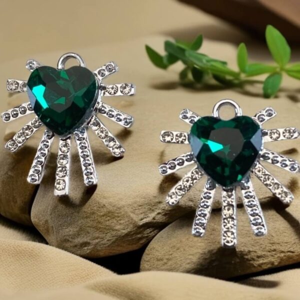 Hollow Mermaid Tail Pendant with Gemstone – DIY Alloy Charm