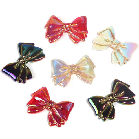 Mixed Color Acrylic Bow Beads for Pens, Keychains, DIY Jewelry