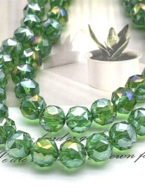 10mm Round Glass Crystal Beads – 64 Facets