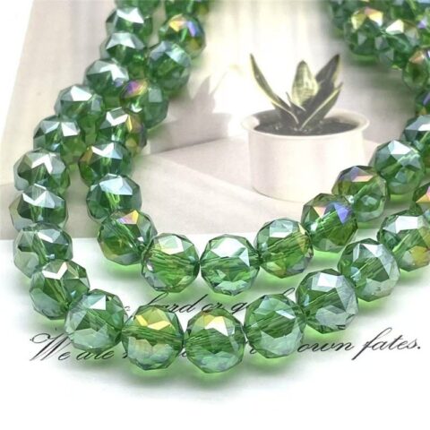10mm Round Glass Crystal Beads – 64 Facets
