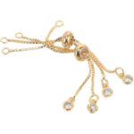 14K Gold-Plated Adjustable Pull Chain Bracelet for DIY Jewelry