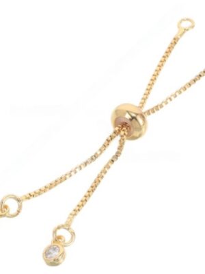 14K Gold-Plated Adjustable Pull Chain Bracelet for DIY Jewelry