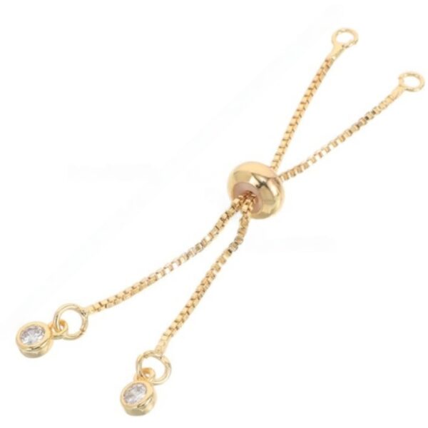 14K Gold-Plated Adjustable Pull Chain Bracelet for DIY Jewelry