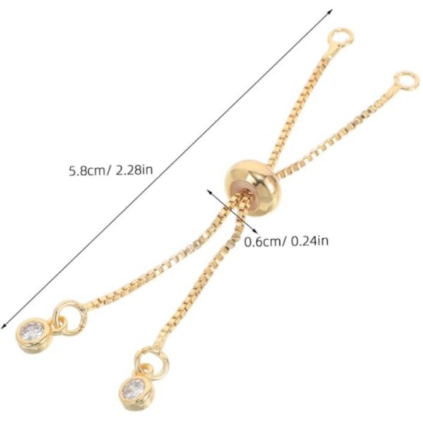 14K Gold-Plated Adjustable Pull Chain Bracelet for DIY Jewelry