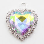 25x32mm Heart Acrylic Rhinestone Buckle – DIY Decoration