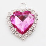 25x32mm Heart Acrylic Rhinestone Buckle – DIY Decoration