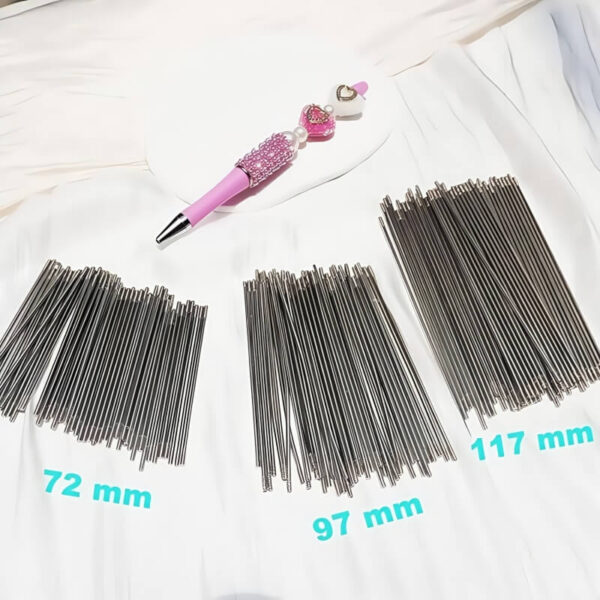 117mm Metal Bead Pen Barrel – Slim Extension Rod for DIY Pen