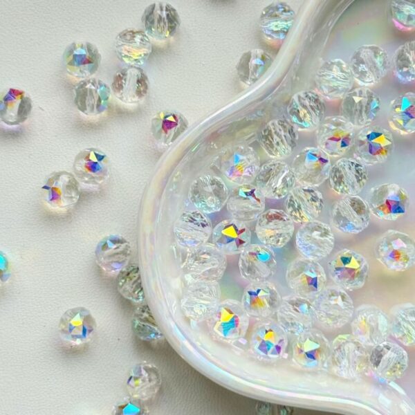 8mm Faceted Crystal Glass Beads – DIY Bracelet Spacer Beads