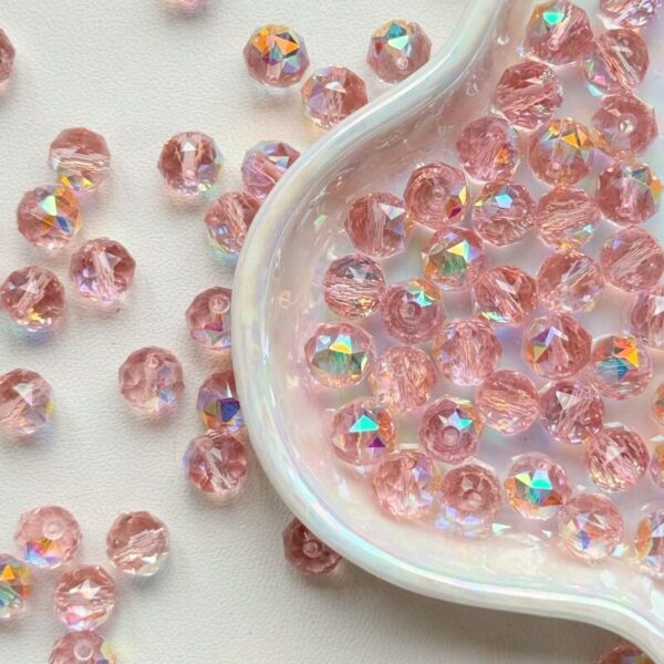 8mm Faceted Crystal Glass Beads – DIY Bracelet Spacer Beads