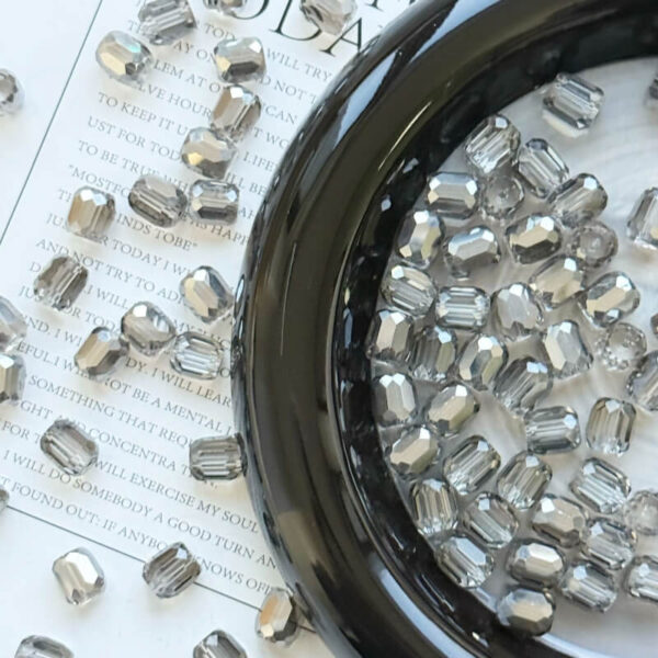 8mm Long Cylinder Crystal Glass Beads – Clear DIY Spacer Beads
