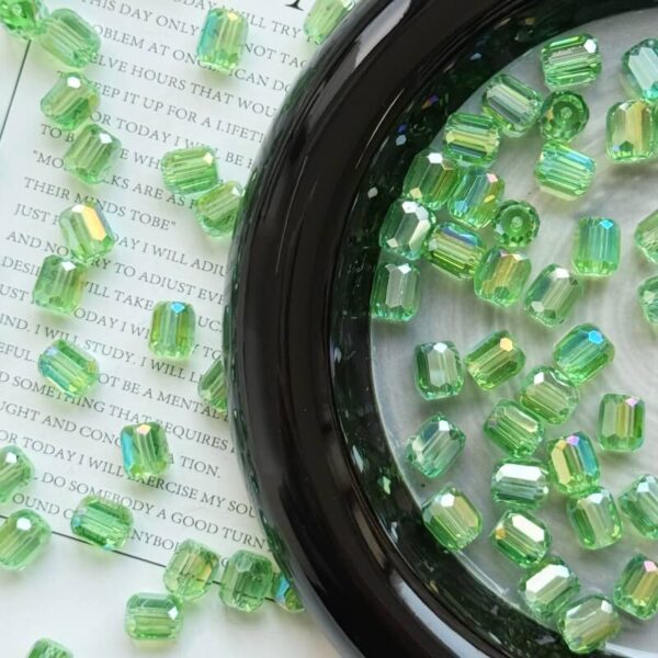 8mm Long Cylinder Crystal Glass Beads – Clear DIY Spacer Beads