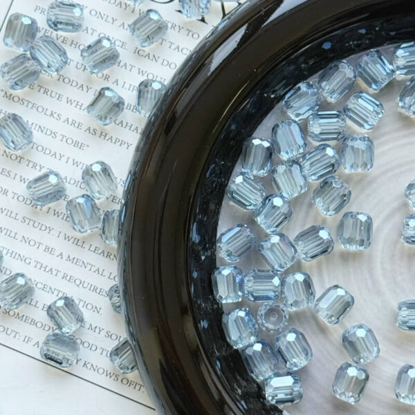 8mm Long Cylinder Crystal Glass Beads – Clear DIY Spacer Beads