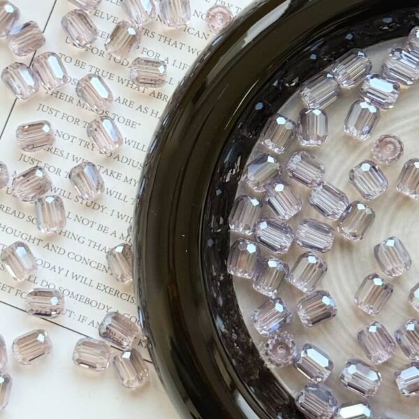 8mm Long Cylinder Crystal Glass Beads – Clear DIY Spacer Beads