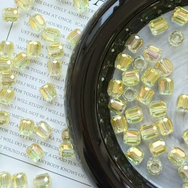 8mm Long Cylinder Crystal Glass Beads – Clear DIY Spacer Beads